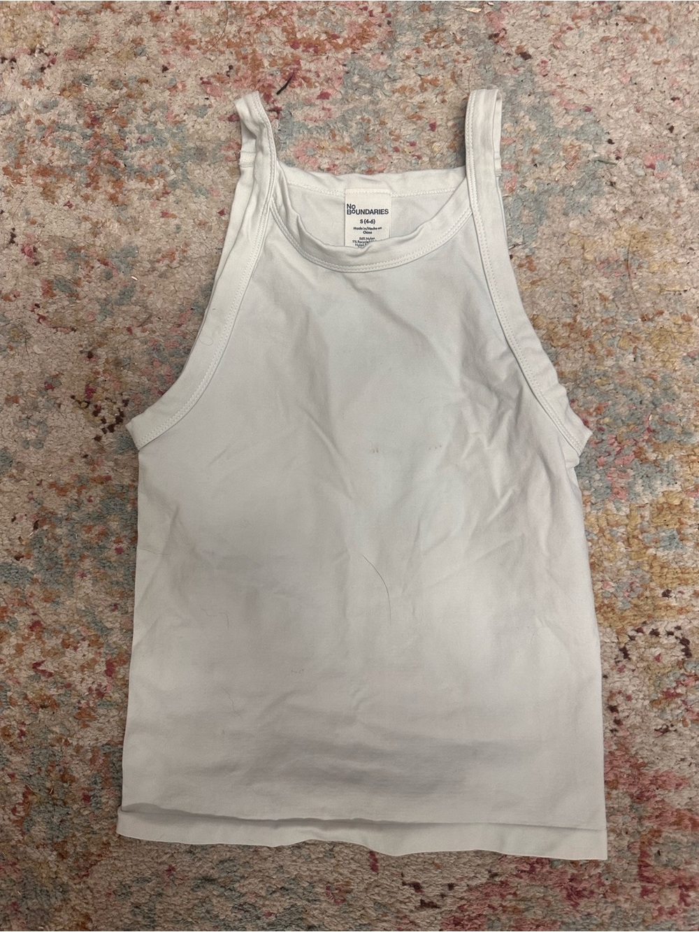 White Ribbed Tank Top
